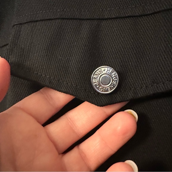 🆕 Chicyea Boxy Black Lightweight Denim Jacket Size Large - Picture 7 of 15